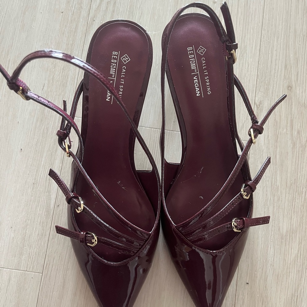 Call It Spring Dark Red Strappy Heels